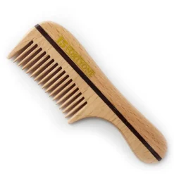 1541 London Wooden Moustache/Beard Comb Natural Beechwood