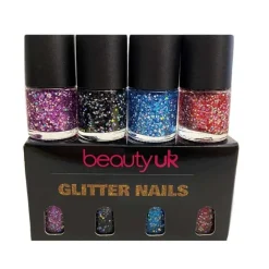 Beauty UK Glitter Nails Polish Set 4x9ml