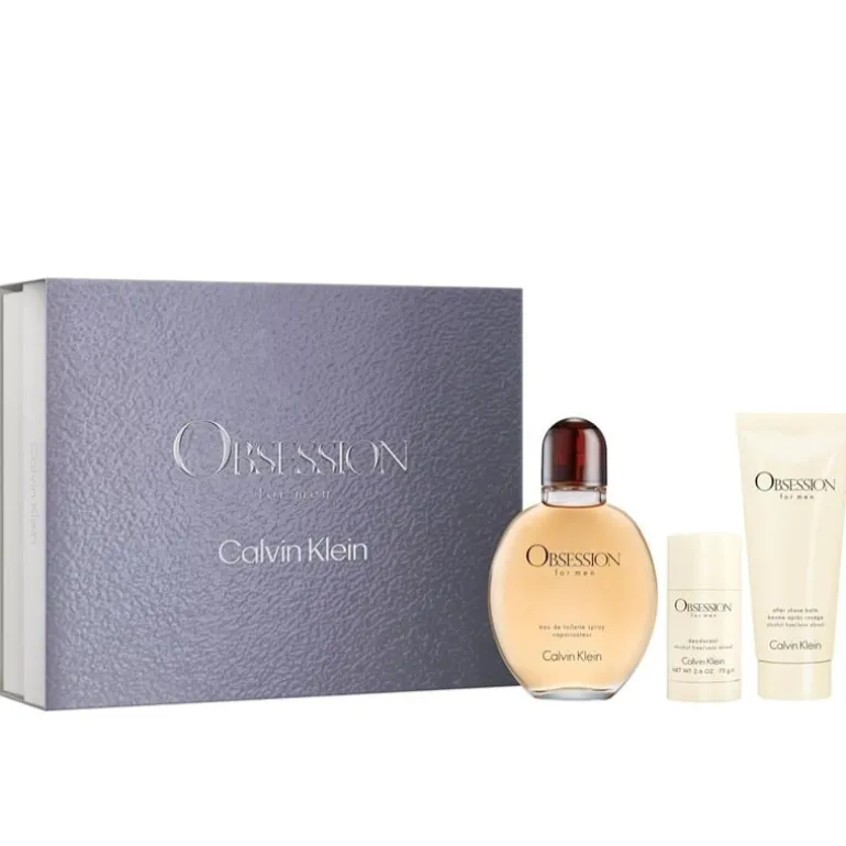 Giftset Calvin Klein Obsession for Men Edt 125ml + Aftershave Balm 100ml + Deostick 75g