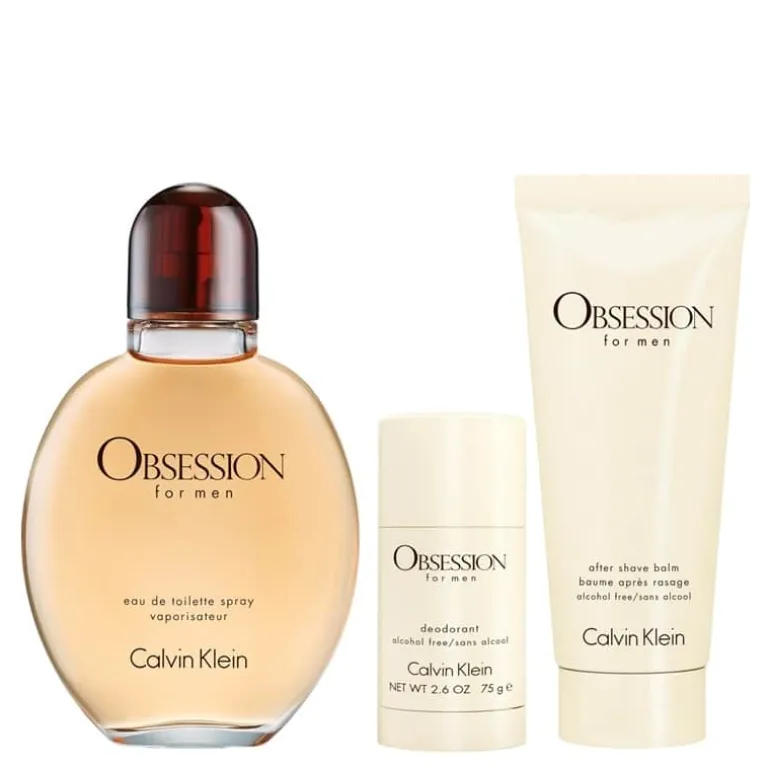 Giftset Calvin Klein Obsession for Men Edt 125ml + Aftershave Balm 100ml + Deostick 75g
