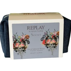 Giftset Replay Signature Secret Woman Edt 100ml + Pochette