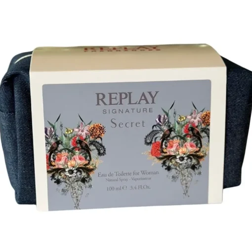 Giftset Replay Signature Secret Woman Edt 100ml + Pochette
