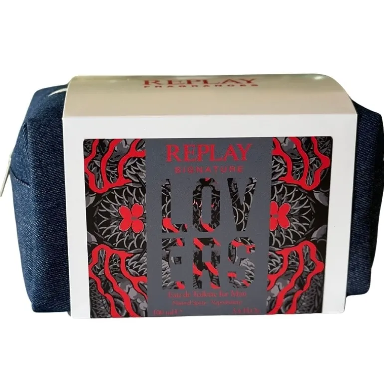 Giftset Replay Signature Lovers Man Edt 100ml + Pochette