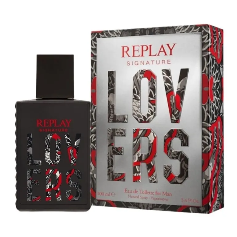 Giftset Replay Signature Lovers Man Edt 100ml + Pochette
