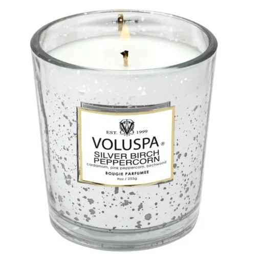 Voluspa Boxed Candle Silver Birch Peppercorn 255g