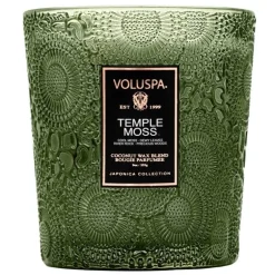 Voluspa Boxed Textured Glass Candle Temple Moss 184g