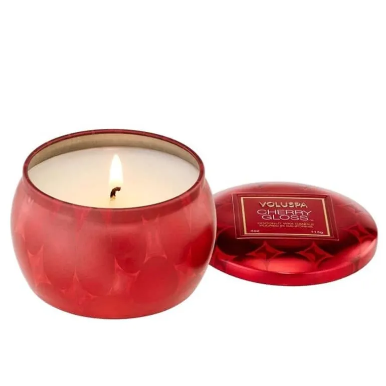 Voluspa Decorative Tin Candle Cherry Gloss 113g