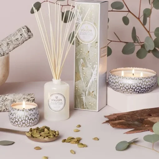 Voluspa Decorative Tin Candle Eucalyptus & White Sage 113g