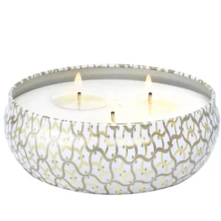 Voluspa 3-Wick Candle Decorative Tin Suede Blanc 340g