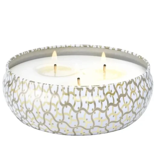 Voluspa 3-Wick Candle Decorative Tin Suede Blanc 340g