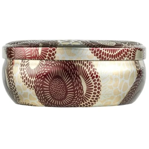 Voluspa 3-Wick Candle Decorative Tin Gilt Pomander & Hinoki 340g
