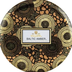 Voluspa 3-Wick Candle Decorative Tin Baltic Amber 340g