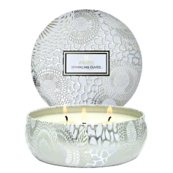 Voluspa 3-Wick Candle Decorative Tin Sparkling Cuvée 340g