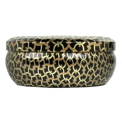 Voluspa 3-Wick Candle Decorative Tin Burning Woods 340g