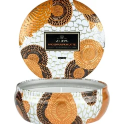Voluspa 3-Wick Decorative Tin Candle Spiced Pumpkin Latte 340g